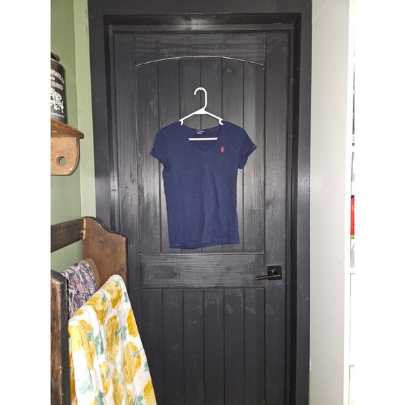 Ralph Lauren Polo Navy Blue V-Neck Short Sleeve T-Shirt Top - Picture 1 of 1